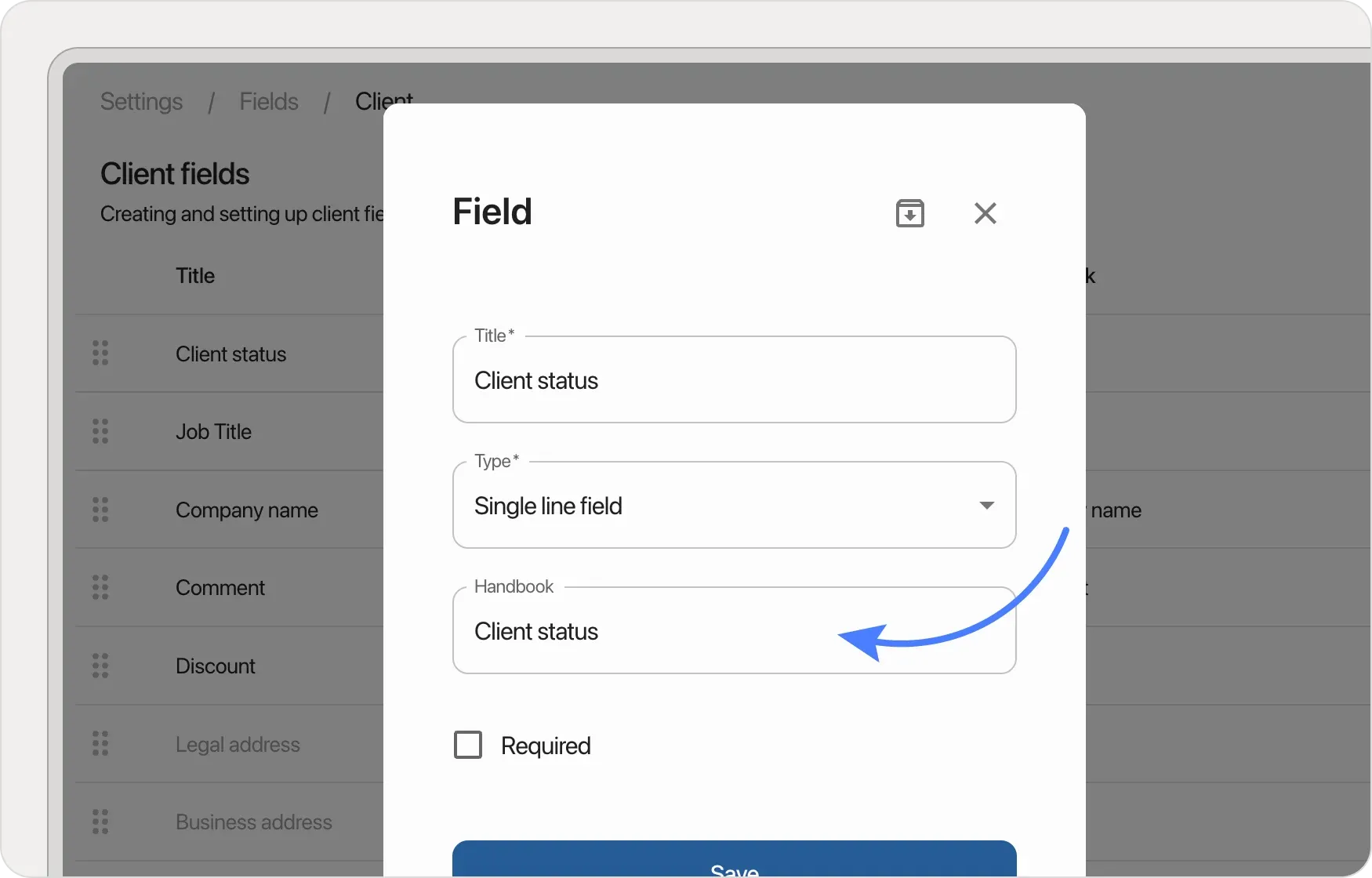 Linking reference book to field