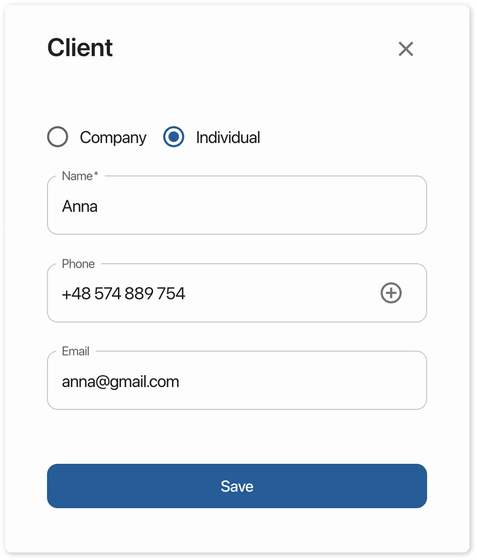 Client card