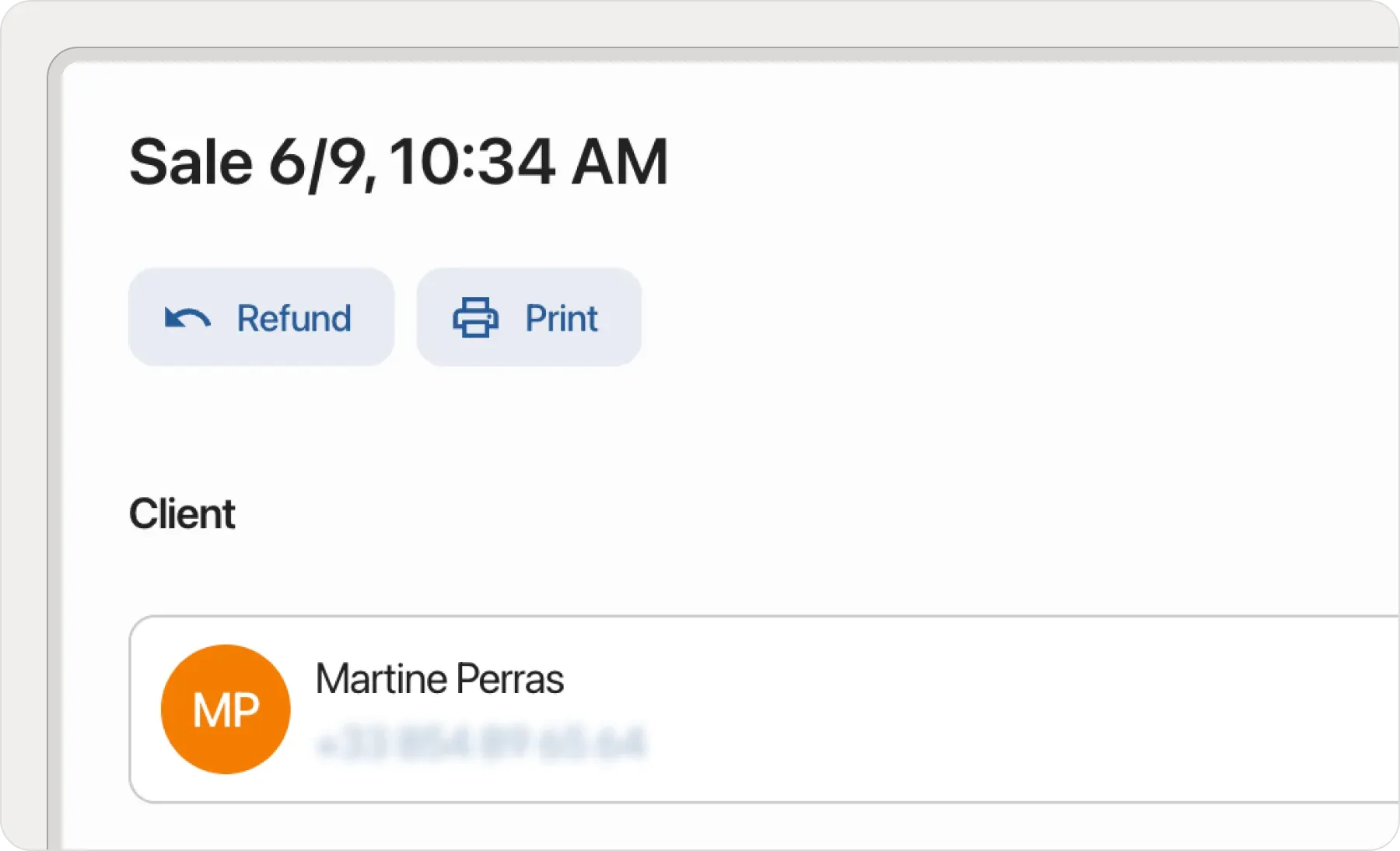 Adding client to sale