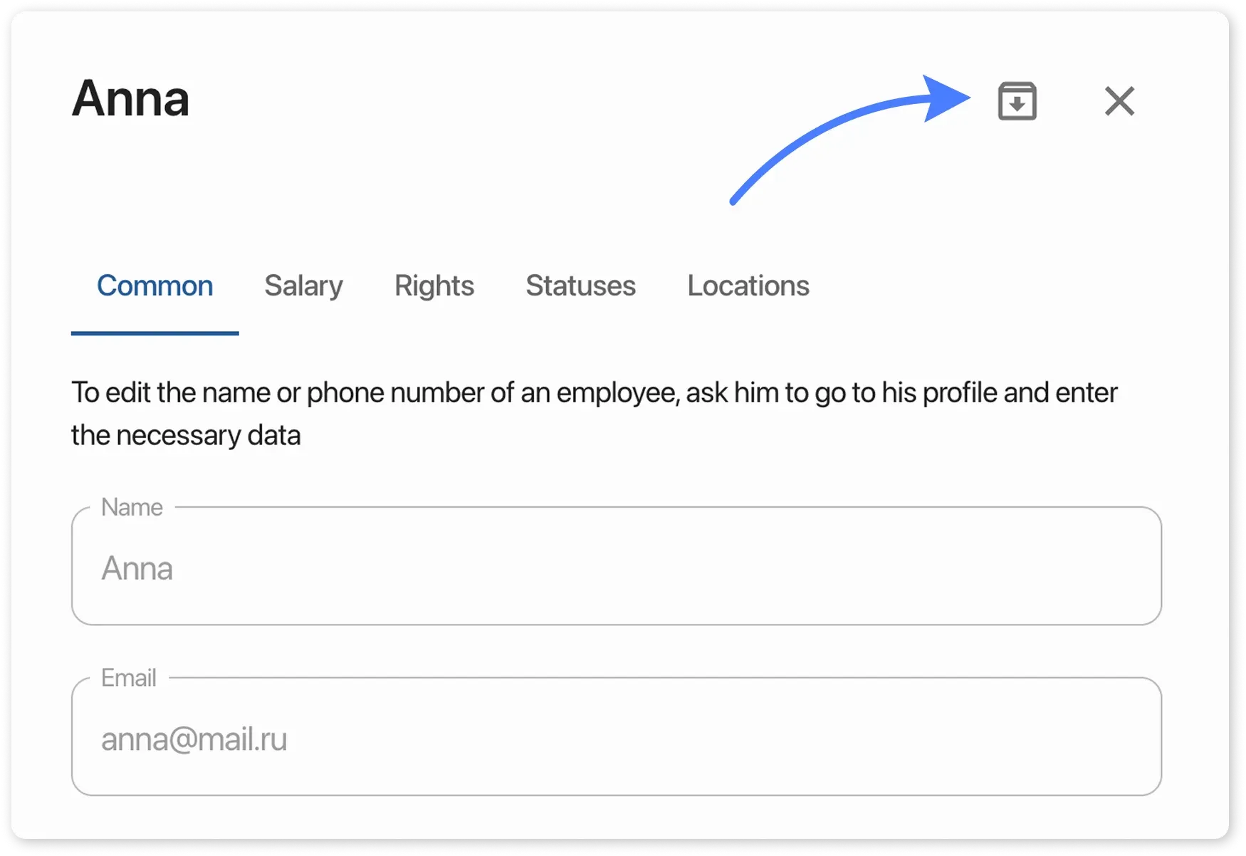 Icon archived employee