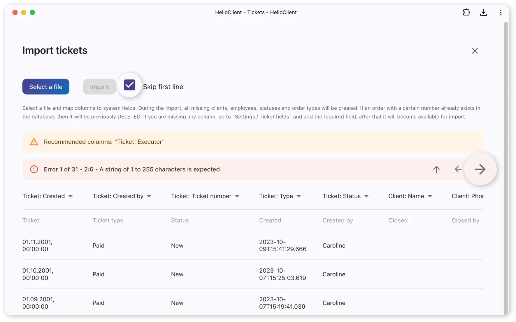 Ticket Fields Configuration