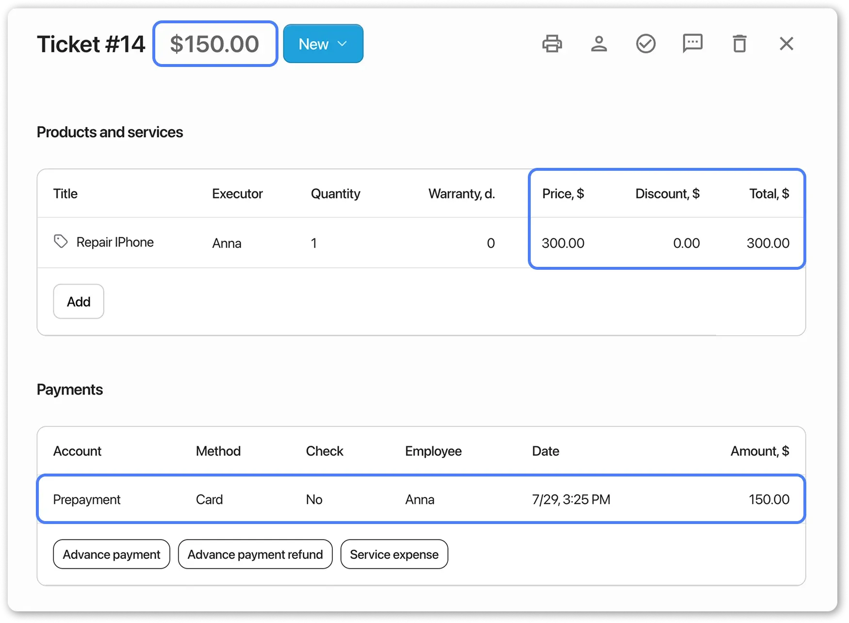 The balance that the customer must pay