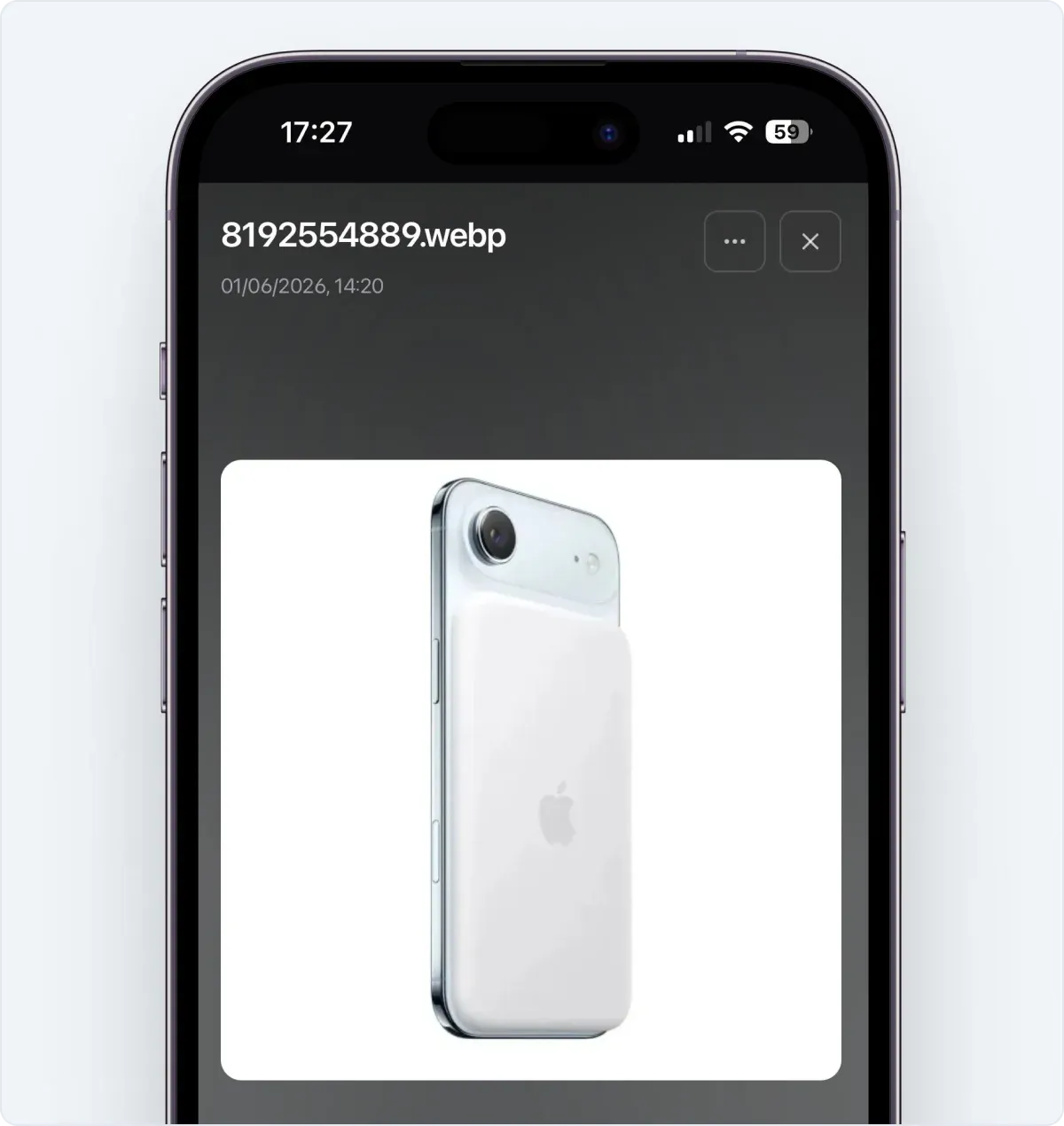 Product photo in product card in CRM HelloClient. Mobile version