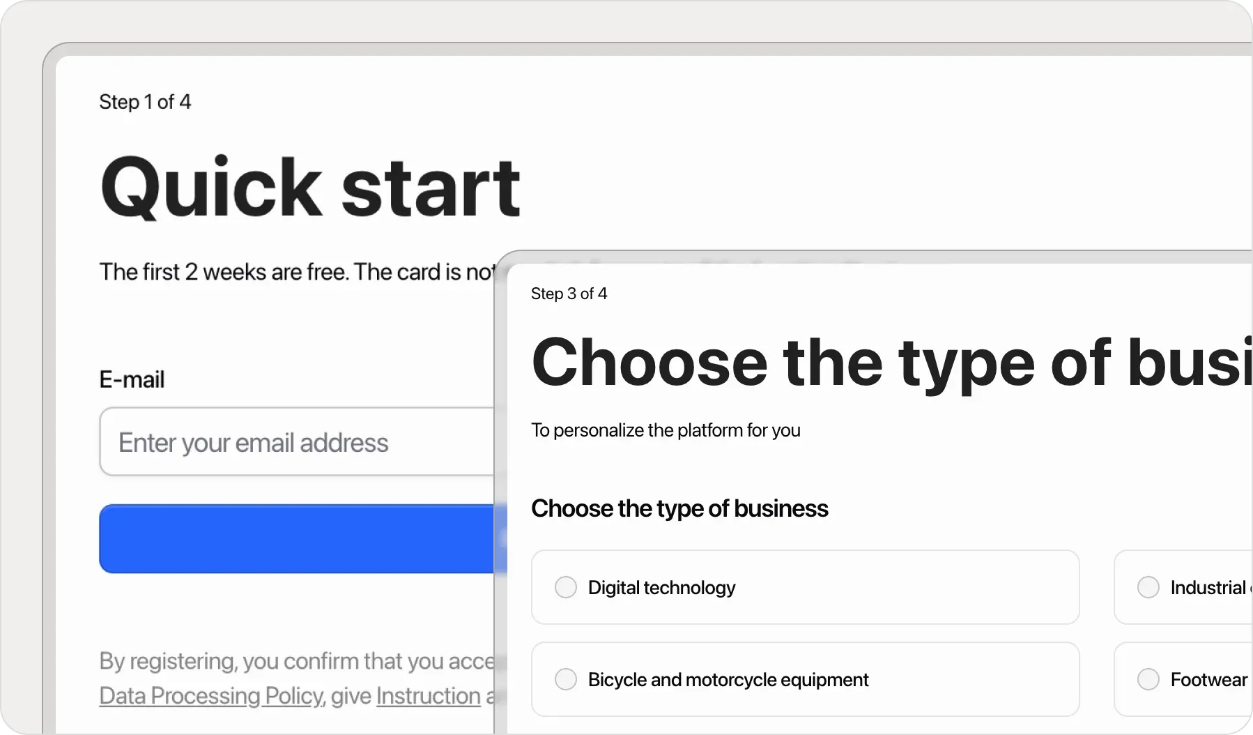 Updated registration page