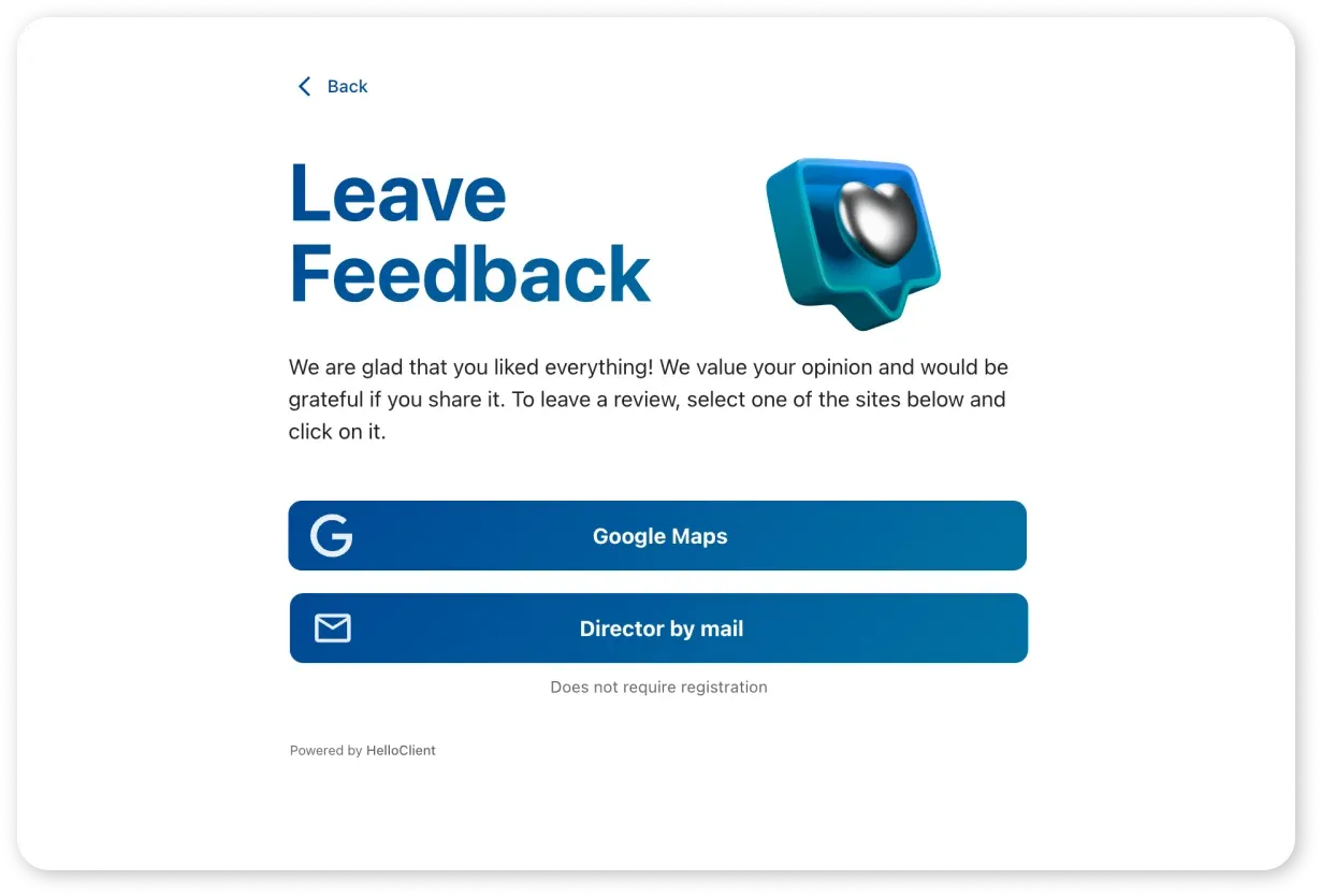 Widget “Leave a Review”