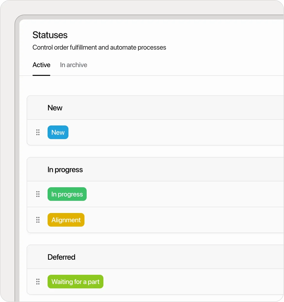 System status groups