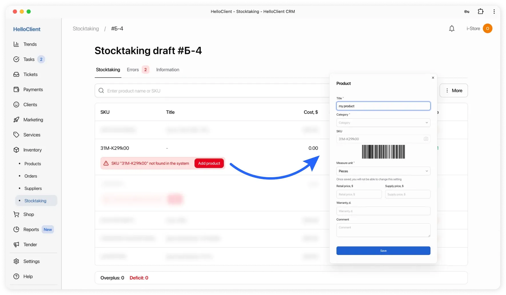 Error: item not found