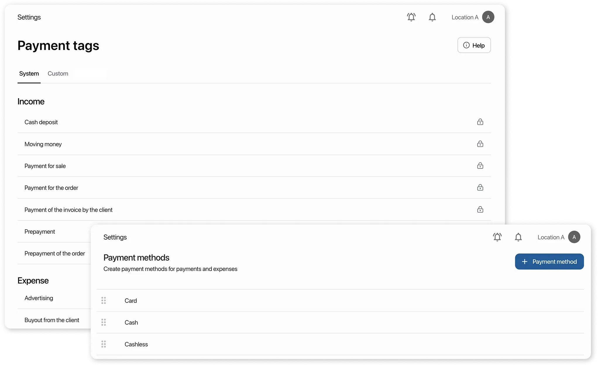 Settings: Payments